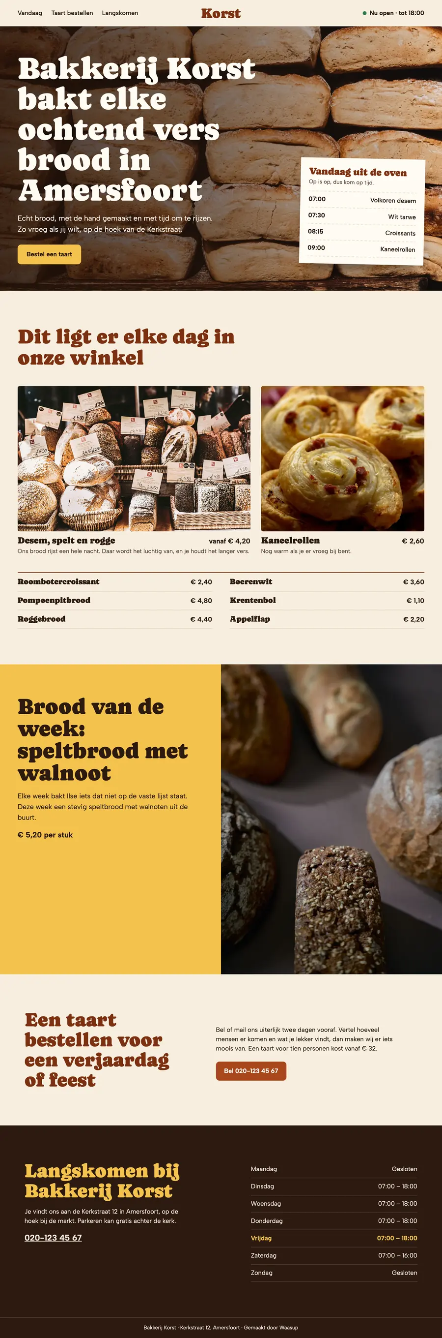 Voorbeeldsite van Bakkerij Korst