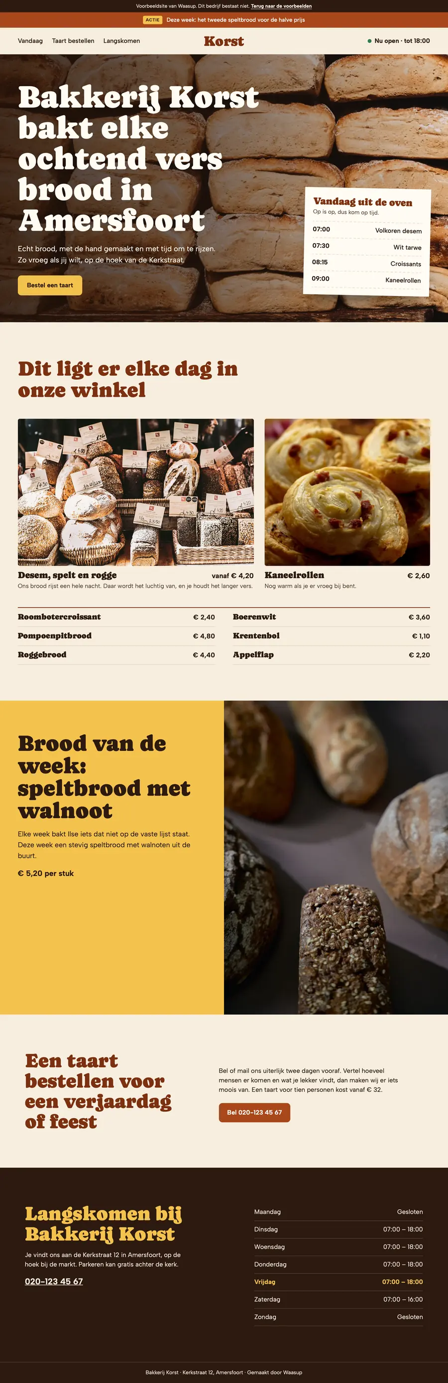 Voorbeeldsite van Bakkerij Korst